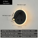 Axyaa LED Wall Sconce Lamp with Dual USB Ports & Adjustable Reading Lights