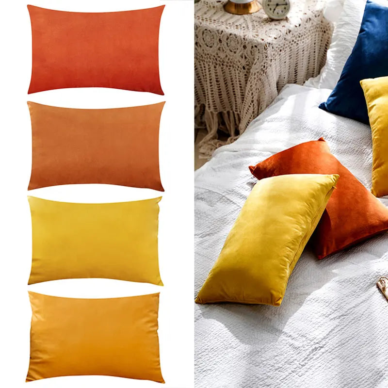 Axyaa Velvet Throw Pillow Cover 30*50cm - Soft & Cozy Home Decor