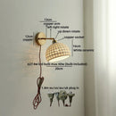Axyaa Ceramic Vintage LED Wall Light Round Lampshade Design Pull Chain