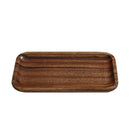 Axyaa Acacia Wood Tea Tray for Snacks, Coffee, and Cups