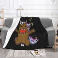 Axyaa Domo Kun Unicorn Flannel Blanket: Japanese Anime Rockers Throw Blanket