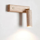 Axyaa Yellow Travertine LED Wall Sconce - Up Down Rotate Wooden Bedside Lamp