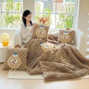 Axyaa Cartoon 3D Patch Embroidered Cookies Throw Pillow Quilt - Dual-Purpose Home Decor