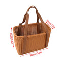 Axyaa Wicker Picnic Basket Tote: Rustic Storage & Shopping Organizer
