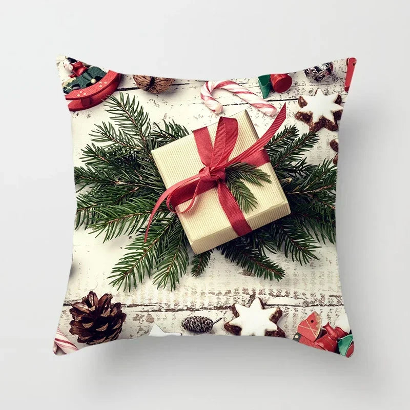 Axyaa Christmas Home Pillowcases: Printed Bed Decorative Cushion Covers