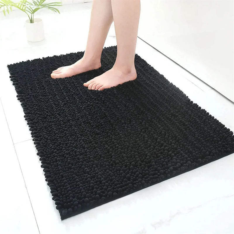 Axyaa Chenille Bath Mat: Soft, Absorbent, Anti-Slip Rug for Bathroom & Shower