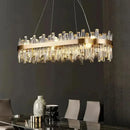 Axyaa Crystal Chandelier: Elegant Large Room Lighting for Home, Villa, or Exhibition Hall