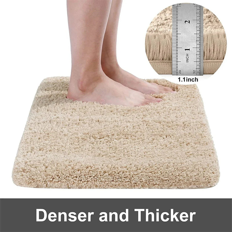 Axyaa Plush Non-Slip Bathroom & Kitchen Floor Mat - Soft, Absorbent, Luxurious Rug