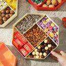 Axyaa Octagonal Dried Fruit Plate Double Layer Candy Box Snack Storage