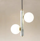 Axyaa Marble Glass Ball Pendant Light: Modern Designer Ceiling Decor for Living Room