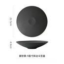 Axyaa Matte Black Western Food Plate Pasta Noodles Bowl Shallow Dish Set