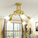 Axyaa Vintage Industrial Chandelier Semi Flush Mount Ceiling Lamp