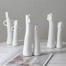 Axyaa Ceramic Vase Figurine White Flowerpot Home Decor