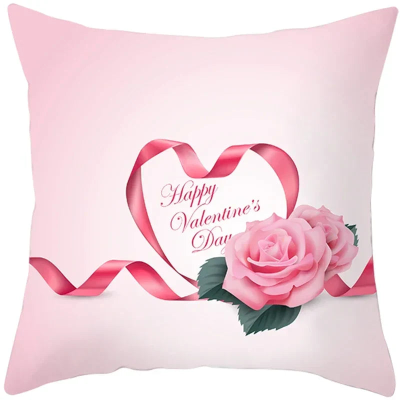 Axyaa Valentine's Day Parchment Pillow Set for Home Sofa, Square Pillowcase