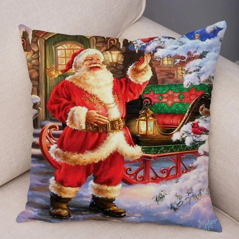 Christmas Santa Claus Pillowcase - Axyaa Christmas Day Party Sofa Decoration Gift