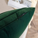 Axyaa Green Velvet Throw Pillow Covers - Set of 2