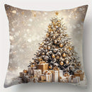Axyaa Christmas Festive Cushion Cover: Santa, Tree, Snowman, Deer Pattern for Sofa, Bedroom, Car