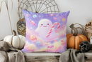 Cute Ghost Floral Halloween Pillow Cover for Sofa Bedroom Car by Axyaa