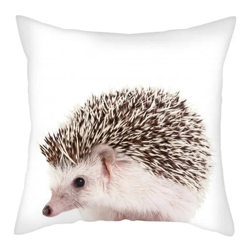 Hedgehog Print Pillow Cover for Home Sofa Decor - Axyaa