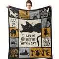 Axyaa Cats Love You Fleece Throw Blanket - Soft & Cozy for Cuddling with Your Feline.