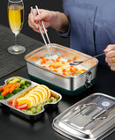 Stainless Steel Axyaa Double Layer Leak-Proof Lunch Box Set Adult Student Food Container