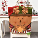 Axyaa Christmas Chair Sleeve Stool Santa Claus Elk Snowman Ornaments