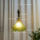 Axyaa Green Glass LED Pendant Lights - Japanese Style Home Decor Chandelier
