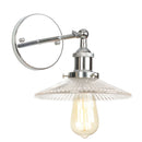 Axyaa Clear Glass LED Wall Light - Vintage Style Chrome Sconce for Indoor Bedroom