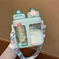Axyaa Double Drink Water Bottles with Tea Filter and Straw - BPA Free