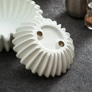 Axyaa Lotus Leaf Insulation Plate, Ceramic Lace Salad Plate, White Double-layer Ceramic Tableware