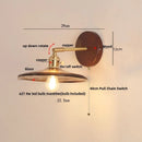 Axyaa Nordic LED Wall Sconce Pull Chain Switch Stair Light - Copper Glass Finish