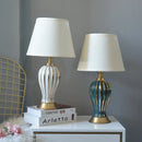 Axyaa White Ceramic Table Lamp: Luxury Modern Bedroom Decor, European Design for Warmth