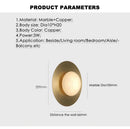 Axyaa Copper Stone Wall Sconce LED Lamp - Luxury Marble, Spanish Design