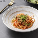 Axyaa Spiral Ceramic Bowl Set for Restaurant, Soup, Salad, Pasta, Dessert, Sushi