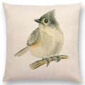 Birds Painting Cushion Cover - Axyaa Collection: Robin, Titmouse, Toucan, Sparrow, Firecrest, Cardinal, Bullfinch