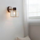 Axyaa LED Wall Light Mirror Clear Glass Modern Square Bedside Lamp
