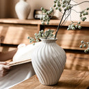 Axyaa Luxury Threaded Ceramic Desktop Hydroponic Vase - French Light Relief Ornament