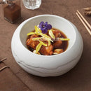 Axyaa Stone Patterned Ceramic Soup Bowl Set for Molecular Cuisine Restaurant Tableware
