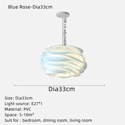 Axayya White Rose Ceiling Chandelier Creative Petal Light Fixtures