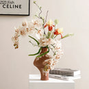 Ceramic Vase Artificial Flowers Pot Abstract Artwork Floral Vases Axyaa