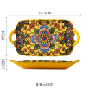 Axyaa Bohemian Enchanting Yellow Flower Ceramic Tableware Set