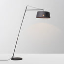 Axyaa Nordic Black Floor Lamp with Fabric Shade & Metal Base