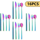 Axyaa Stainless Steel Dinnerware Set 16Pcs - Knife Fork Spoons Cutlery Kitchen Set