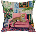 Axyaa Leopard Flower Flamingo Pillowcase Set