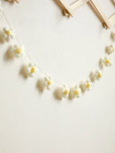 Axyaa Flower Garland: Boho White & Yellow Wall Hanging for Home Decor & Weddings