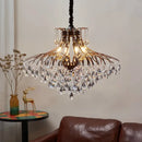 Axyaa Black Gold Vintage American Style Chandelier Lighting for Living Room
