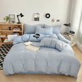 Axyaa Small Stripes Cotton Four-Piece Bedding Set