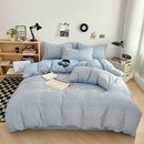 Axyaa Small Stripes Cotton Four-Piece Bedding Set