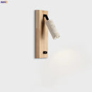 Axyaa Wood Yellow Travertine LED Wall Lights - Adjustable Angle Button Switch