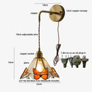 Axyaa Tiffany Butterfly Glass LED Wall Light Fixture for Home Decor and Adjustable Lighting